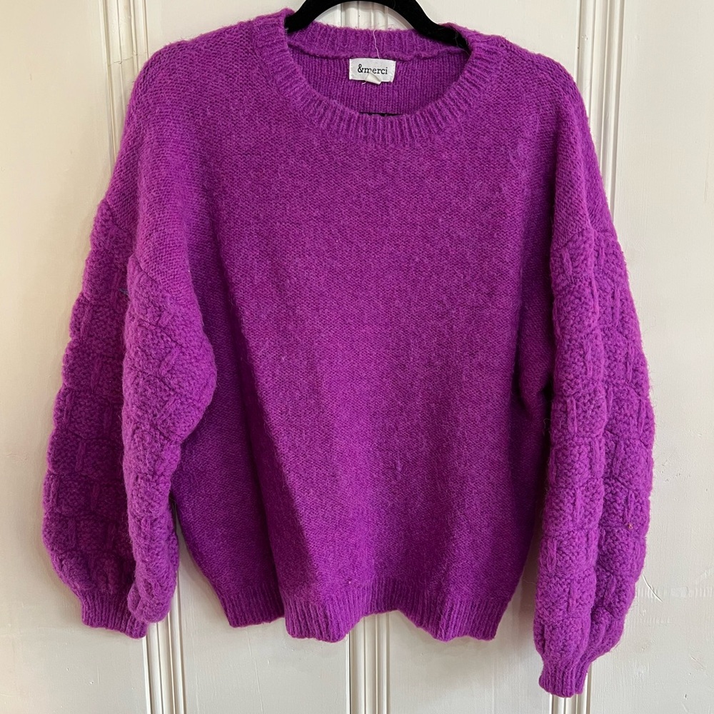 &MERCI Purple Sweater